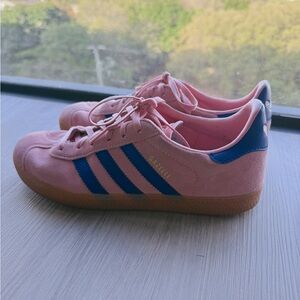 Adidas Pink and Blue Sneakers- This fits a woman 7.5. This is a kids size = 7.5W